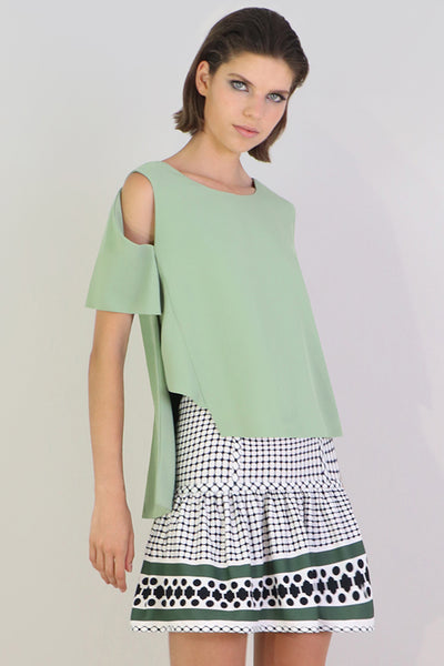 Fluid Split Sleeve Blouse Sage