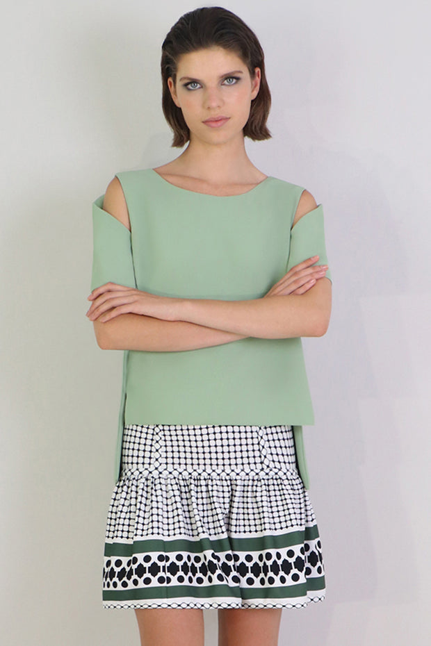 Fluid Split Sleeve Blouse Sage