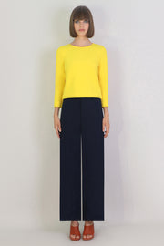 Fluid Split Wide Leg Pant Navy