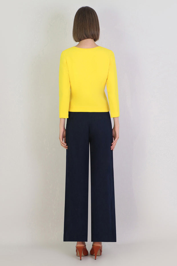 Fluid Split Wide Leg Pant Navy