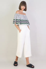 Tissue Wide Leg Culotte Ivory