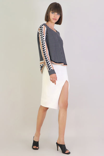 Tissue Asymmetric Split Skirt Ivory