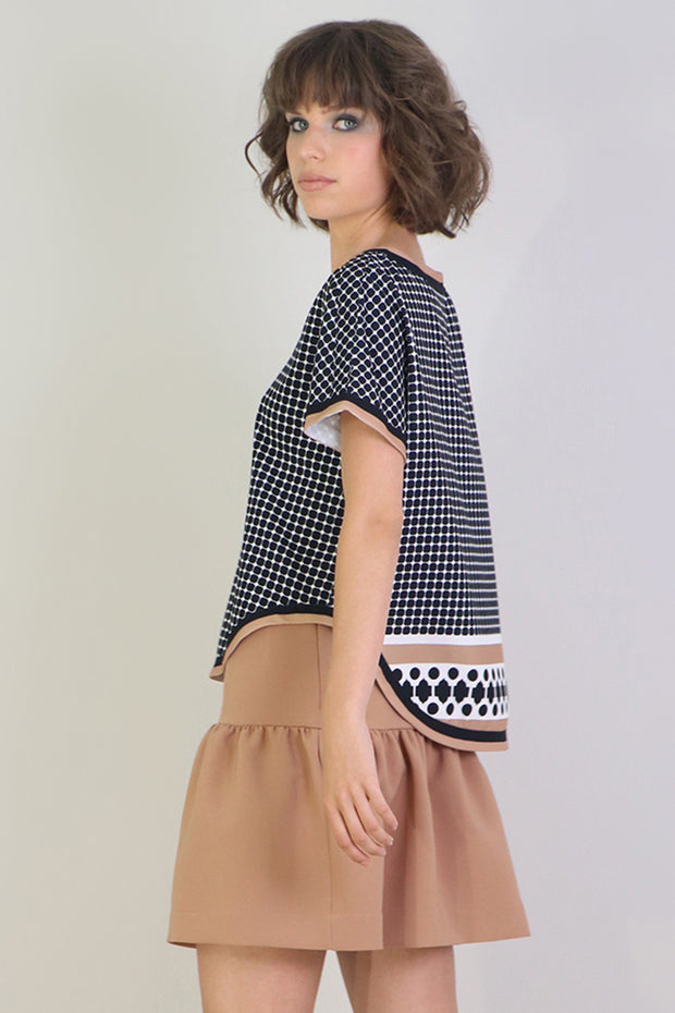 Tissue Mini Peplum Skirt Nutmeg