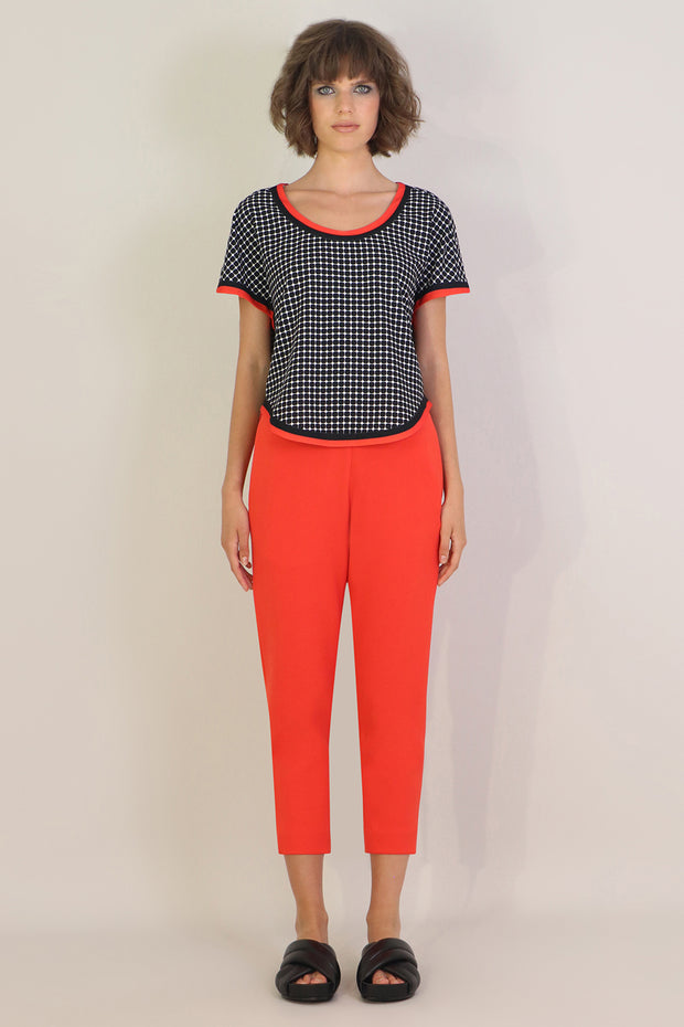 Tissue Narrow Crop Pant Red