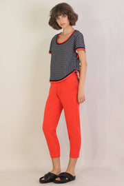 Tissue Narrow Crop Pant Red