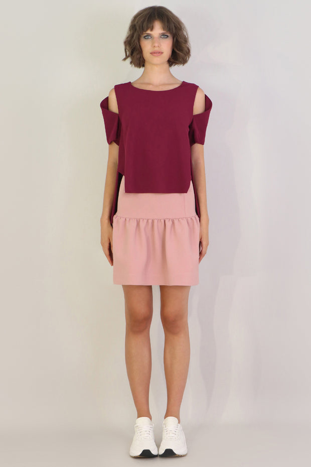 Fluid Split Sleeve Blouse Raspberry