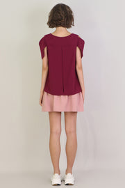 Fluid Split Sleeve Blouse Raspberry