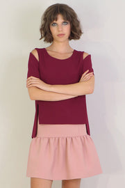 Fluid Split Sleeve Blouse Raspberry