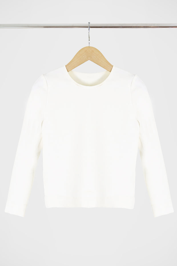 Tissue Crop Top 3/4sl Ivory