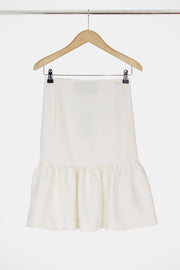 Tissue Midi Peplum Skirt Ivory