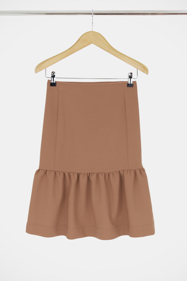 Tissue Midi Peplum Skirt Nutmeg