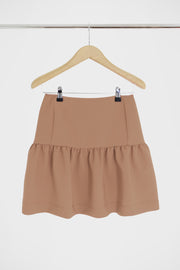 Tissue Mini Peplum Skirt Nutmeg