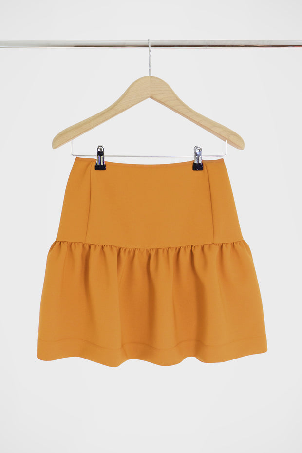 Tissue Mini Peplum Skirt Earth