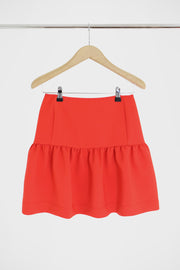 Tissue Mini Peplum Skirt Red