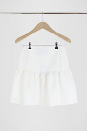 Tissue Mini Peplum Skirt Ivory