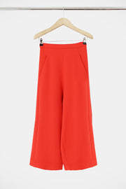 Tissue Wide Leg Culotte Red