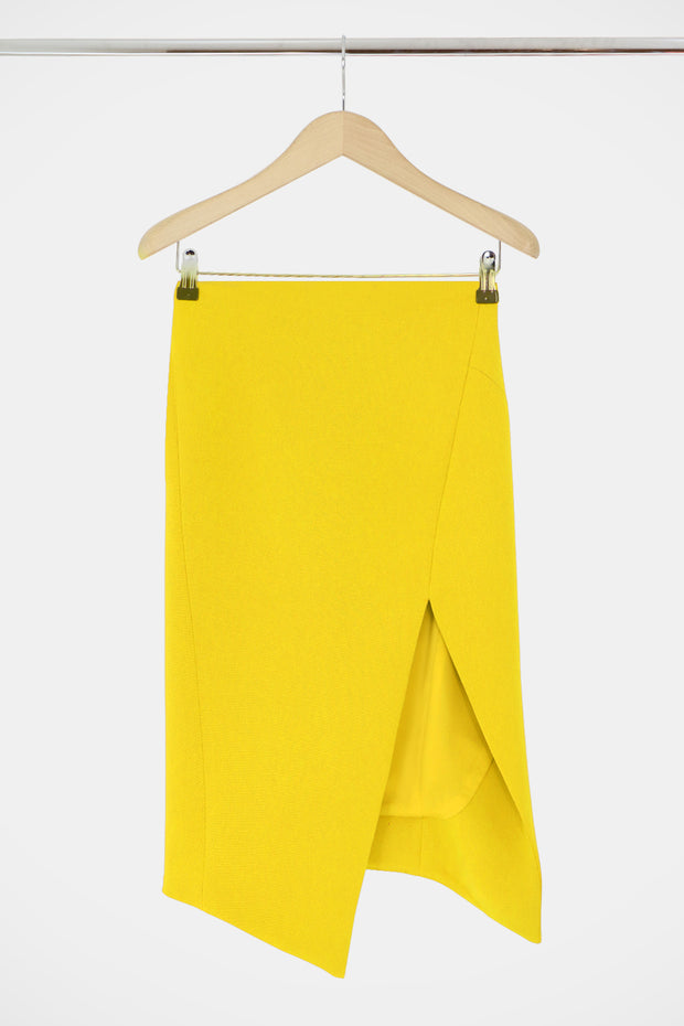 Tissue Asymmetric Split Skirt Sunflower