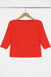 Tissue Swing Top With Pockets 3/4sl Red