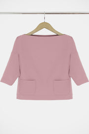 Tissue Swing Top With Pockets 3/4sl Pink