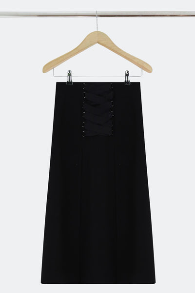 TOUSJOUR A-LINE SPLIT SKIRT BLACK