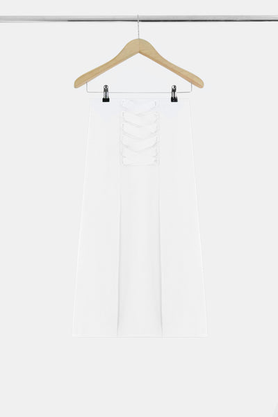 TOUSJOUR A-LINE SPLIT SKIRT WHITE